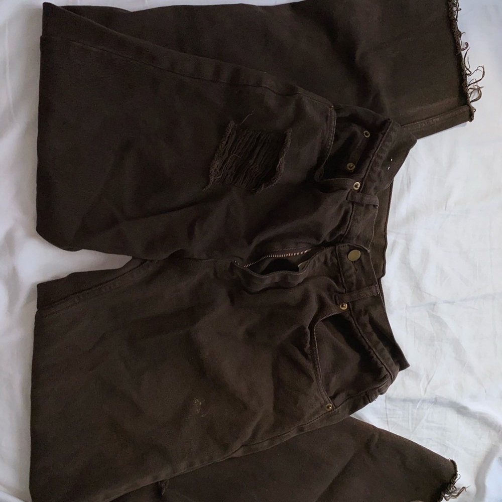 Brown ripped jeans